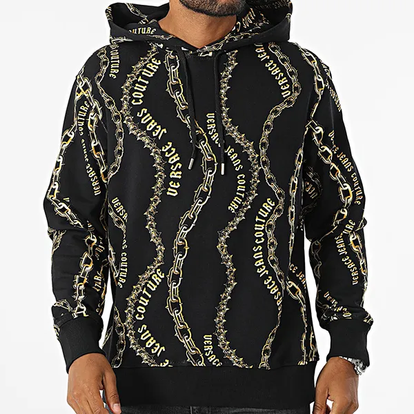 Áo Hoodie Nam Versace Jeans Couture Sweatshirt 77GAI3H0 FS160 G89 Màu Đen - Vàng Size XS