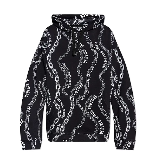 Áo Hoodie Nam Versace Jeans Couture Sweatshirt 77GAI3L0 FS160 899 Màu Đen Trắng Size XS