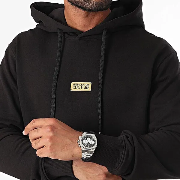 Áo Hoodie Nam Versace Jeans Couture With Logo Regular Fit 77GAIT08 CF00T 899 Màu Đen Size XS