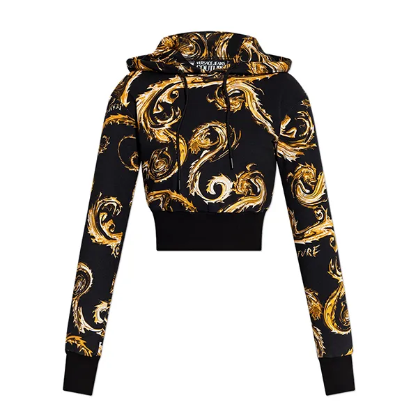 Áo Hoodie Nữ Versace Jeans Couture 77HAI3A3 FS171 G89 Màu Đen - Vàng Size XS - Thời trang - Vua Hàng Hiệu