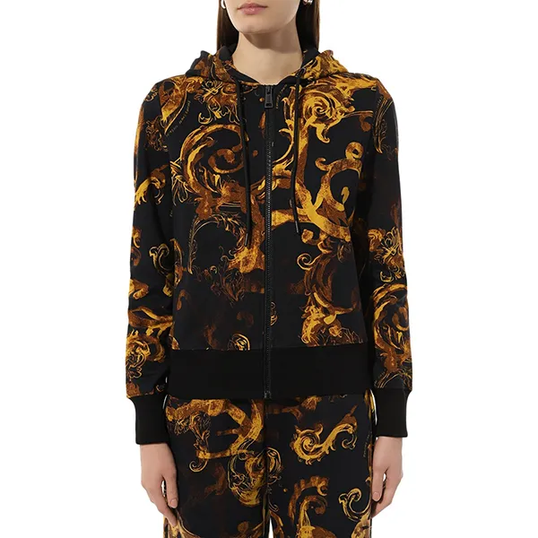 Áo Hoodie Nữ Versace Jeans Couture Sweatshirt 76HAI306 FS127 G89 Màu Đen Vàng Size XS