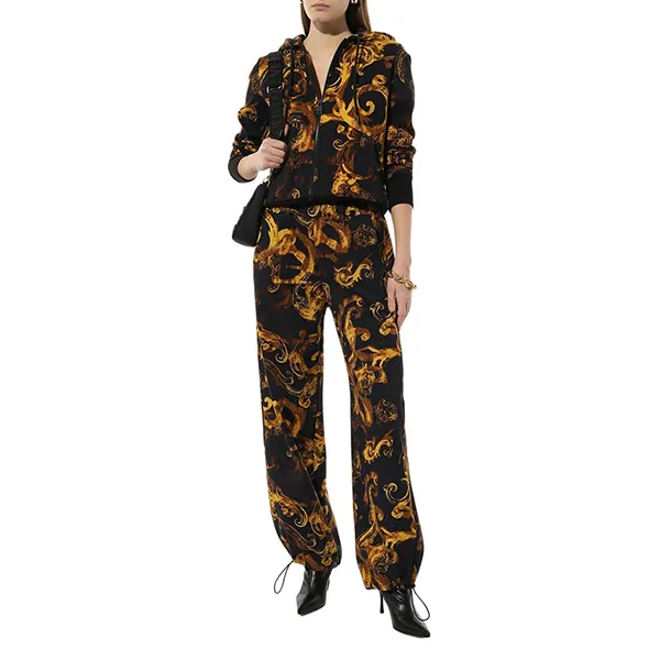 Áo Hoodie Nữ Versace Jeans Couture Sweatshirt 76HAI306 FS127 G89 Màu Đen Vàng Size XS
