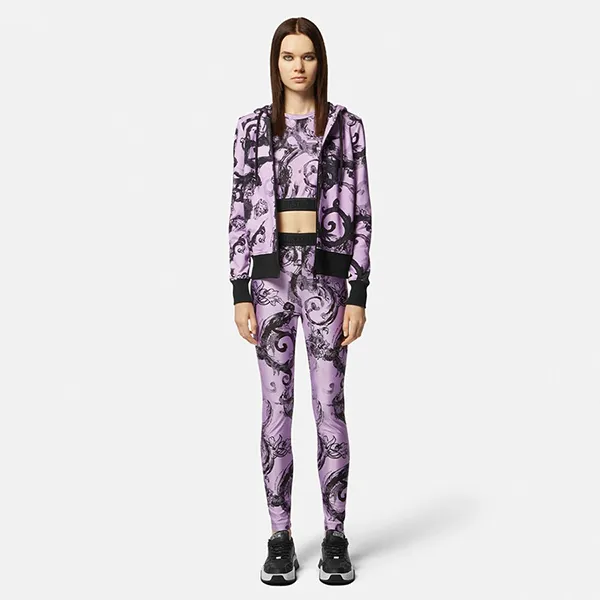 Áo Hoodie Nữ Versace Jeans Couture Watercolour Sweatshirt 76HAI306 FS127 320 Màu Tím Size L - Thời trang - Vua Hàng Hiệu