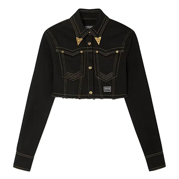 Áo Khoác Bò Nữ Versace D Str Slouchy28 Blk 76HAL253 DW060L54 909 Màu Đen Size 40