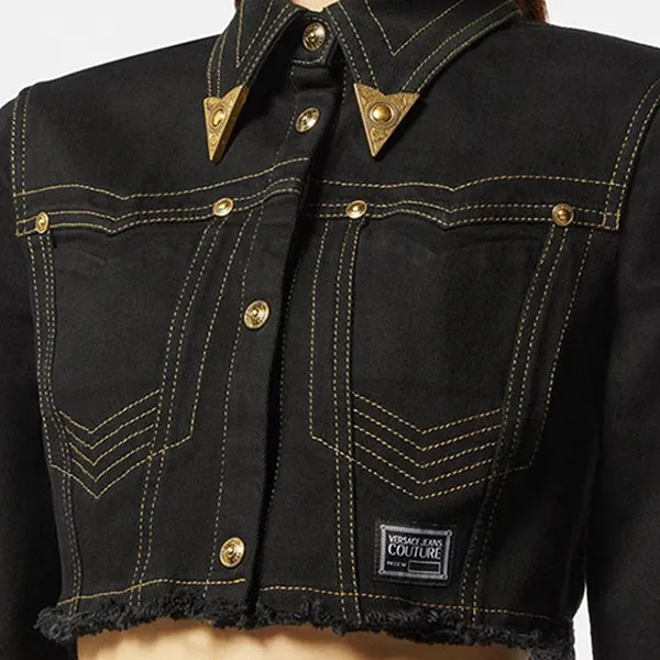 Áo Khoác Bò Nữ Versace D Str Slouchy28 Blk 76HAL253 DW060L54 909 Màu Đen Size 40