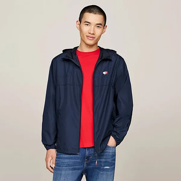 Áo Khoác Gió Nam Tommy Hilfiger Men's Chicago Jacket DM0DM20204_BLC1G Màu Xanh Navy Size S - Thời trang - Vua Hàng Hiệu