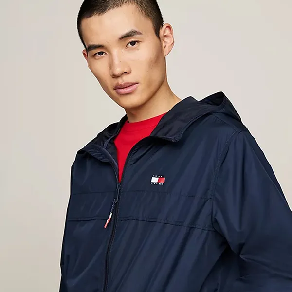 Áo Khoác Gió Nam Tommy Hilfiger Men's Chicago Jacket DM0DM20204_BLC1G Màu Xanh Navy Size S - Thời trang - Vua Hàng Hiệu