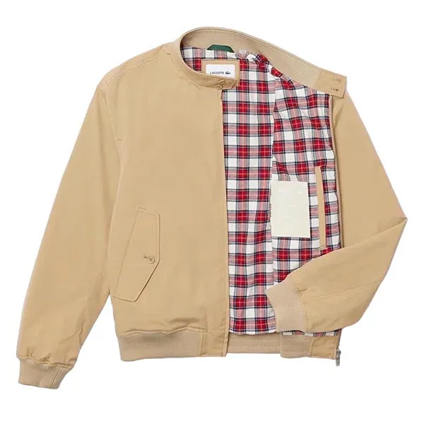Áo Khoác Nam Lacoste Light Twill Jacket BH0538 00 02S Màu Be Size 48