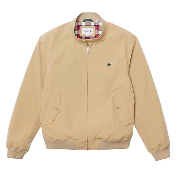 Áo Khoác Nam Lacoste Light Twill Jacket BH0538 00 02S Màu Be Size 48