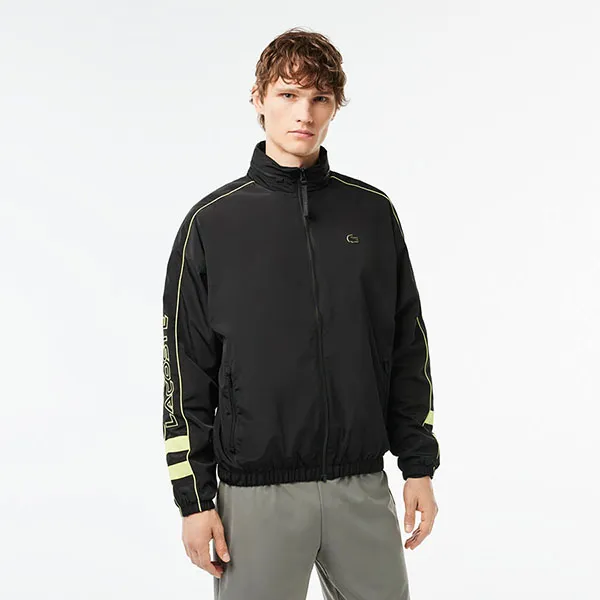 Áo Khoác Nam Lacoste Men's Contrast Details Water-Resistant Zip-Up Jacket BH1607-6VT Màu Đen Size 48