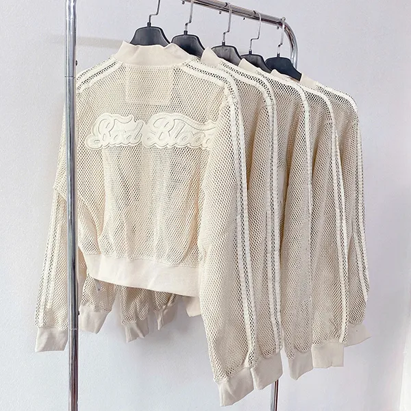 Áo Khoác Nữ Badblood W-KNT24-005 Crochet Knit MA-1 Cream Màu Kem Size S