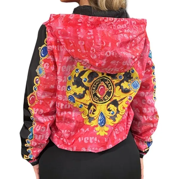 Áo Khoác Nữ Versace Jeans Couture Jacket Heart Baroque-Fuxia 76HASD01 CQ05S 401 Màu Hồng Đen Size 38 - Thời trang - Vua Hàng Hiệu