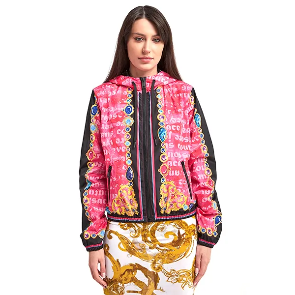 Áo Khoác Nữ Versace Jeans Couture Jacket Heart Baroque-Fuxia 76HASD01 CQ05S 401 Màu Hồng Đen Size 38 - Thời trang - Vua Hàng Hiệu