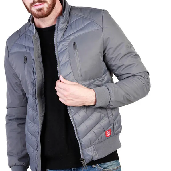 Áo Khoác Phao Nam Sparco Men's Slim Fit Jacket COLUMBUS_GREY Màu Xám Size S