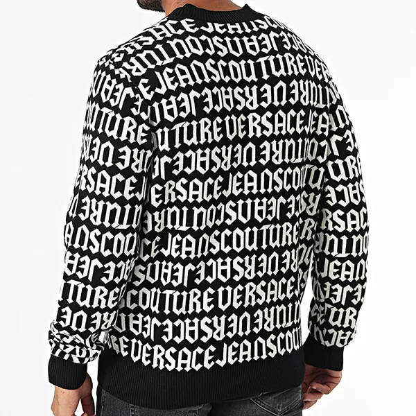 Áo Len Nam Versace Monogram Sweater 77GAFM03 CMN91 L01 Black/ White Màu Đen Trắng Size S - Thời trang - Vua Hàng Hiệu