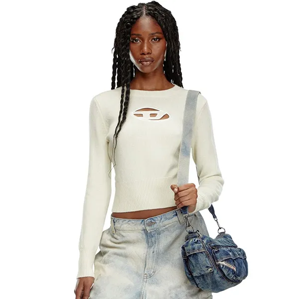 Áo Len Nữ Diesel Jumper With Embroidered Cut-Out Logo A067120KCAE5KM Màu Trắng Size XS - Thời trang - Vua Hàng Hiệu