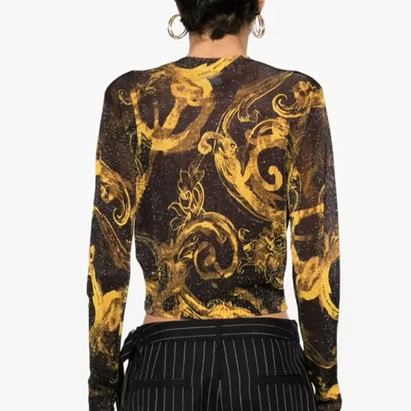 Áo Len Nữ Versace Jeans Couture 76HAFM23 CMN45 G89 Màu Đen Size XS