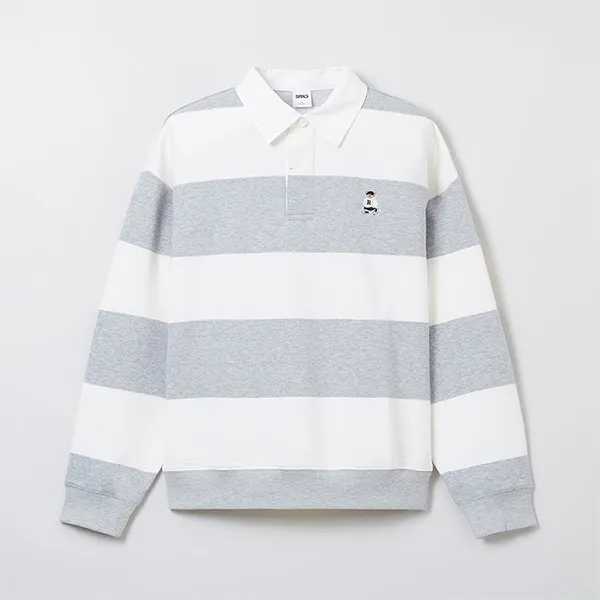 Áo Nỉ Sweater Spao Woody Rugby Sweatshirt SPMWE49C51 Màu Xám Size S