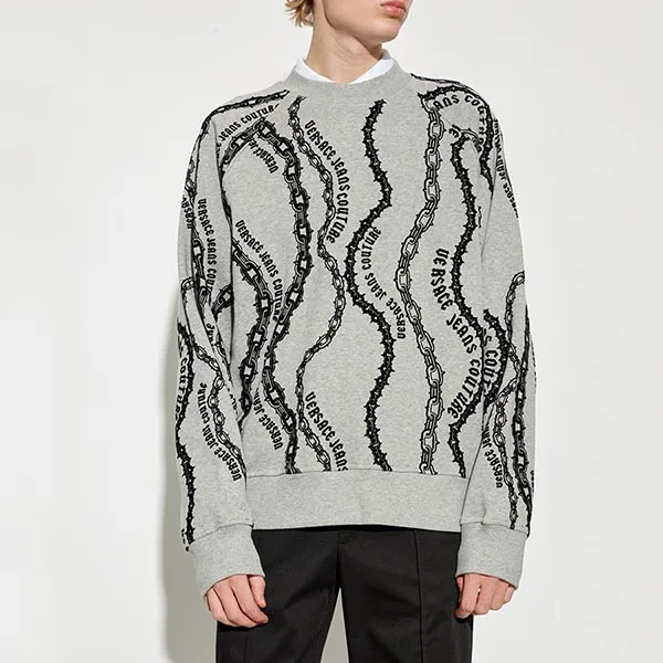 Áo Nỉ Sweater Nam Versace Jeans Couture With Logo 77GAI3X0 FS176 802 Màu Xám Đen Size M - Thời trang - Vua Hàng Hiệu