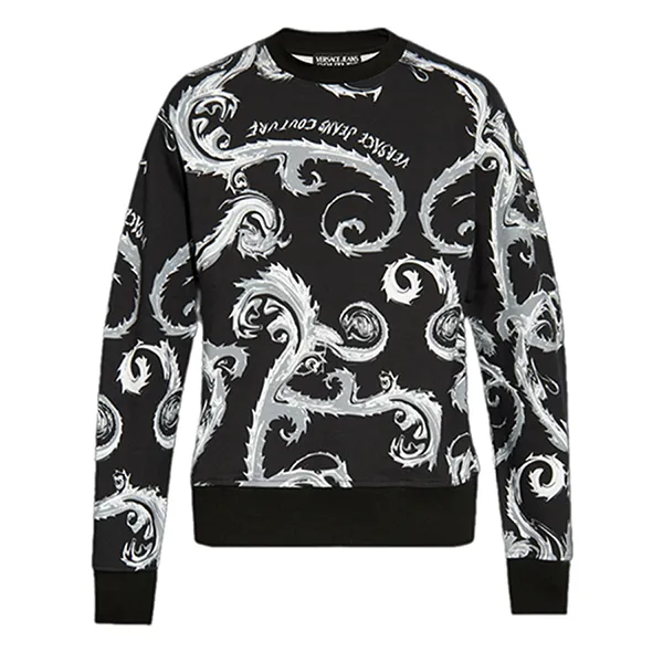 Áo Nỉ Sweater Nam Versace Jeans Couture Sweatshirt 77GAI3R0FS161 KJ2 Màu Đen Trắng Size XS