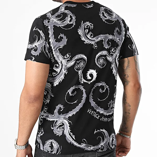 Áo Phông Nam Versace Jeans Couture Tshirt Print Chromo Couture 77GAH6S0 JS388 KJ2 Màu Đen Xám Size S - Thời trang - Vua Hàng Hiệu