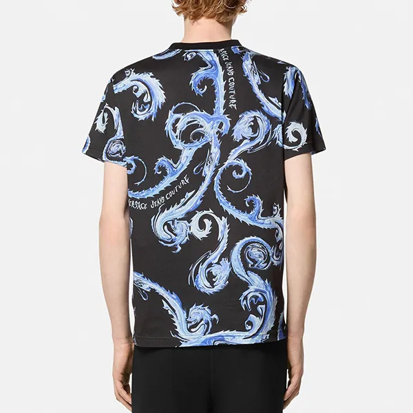 Áo Phông Nam Versace Jeans Couture Tshirt Print Chromo Couture 77GAH6S0 JS388 QY9 Màu Đen Xanh Size M - Thời trang - Vua Hàng Hiệu