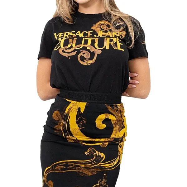 Áo Phông Nữ Versace Jeans Couture Tshirt 76HAHG00 CJ00G G89 Màu Đen Size XS