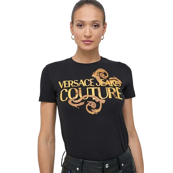 Áo Phông Nữ Versace Jeans Couture Tshirt 76HAHG00 CJ00G G89 Màu Đen Size XS