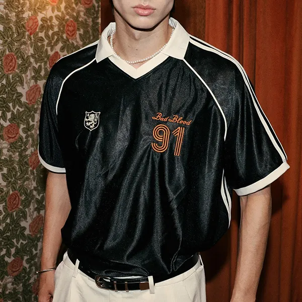 Áo Polo Badblood 91 Soccer Shirt W-Tee24-058 Màu Đen - Thời trang - Vua Hàng Hiệu