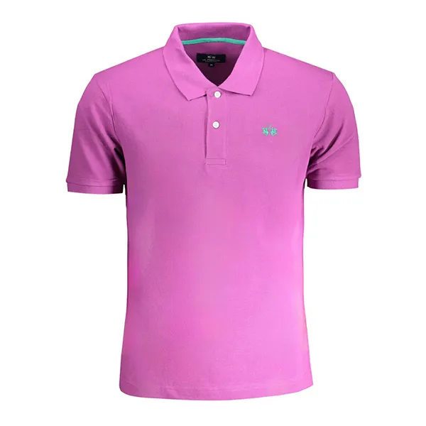 Áo Polo Nam La Martina Men's Short Sleeved BPMP01PK031_VI05248 Màu Hồng Tím Size M - Thời trang - Vua Hàng Hiệu