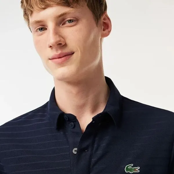 Áo Polo Nam Lacoste Men's Breathable Golf Polo Shirt DH6844 166 Màu Xanh Navy Size 3