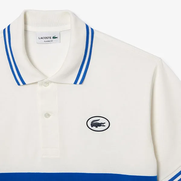 Áo Polo Nam Lacoste Men's Classic Style With Badge Shirt PH7447-IUP Màu Trắng Xanh Size 2 - Thời trang - Vua Hàng Hiệu