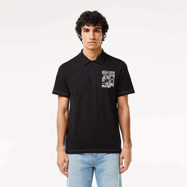 Áo Polo Nam Lacoste Back And Front Print Movement Polo Shirt PH7416 031 Màu Đen Size M - Thời trang - Vua Hàng Hiệu