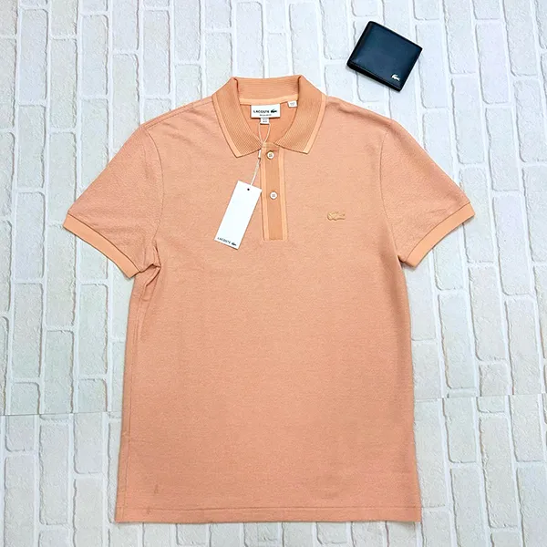 Áo Polo Nam Lacoste Regular Fit Contrast Caviar Texturized Shirt PH7359- I8S Màu Cam Size 3 - Thời trang - Vua Hàng Hiệu