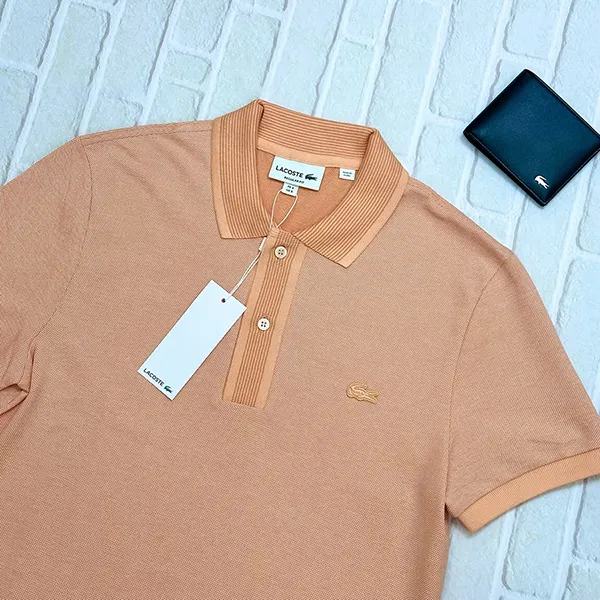 Áo Polo Nam Lacoste Regular Fit Contrast Caviar Texturized Shirt PH7359- I8S Màu Cam Size 3 - Thời trang - Vua Hàng Hiệu