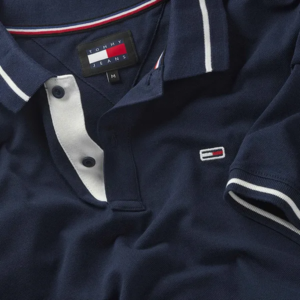 Áo Polo Nam Tommy Hilfiger Tipping Polo Shirt DM0DM19504_BLC1G Màu Xanh Than Size L
