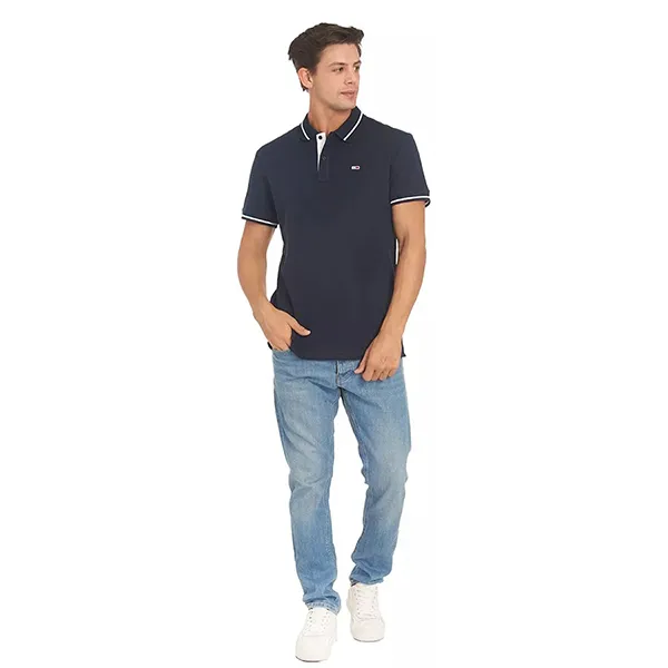 Áo Polo Nam Tommy Hilfiger Tipping Polo Shirt DM0DM19504_BLC1G Màu Xanh Than Size L