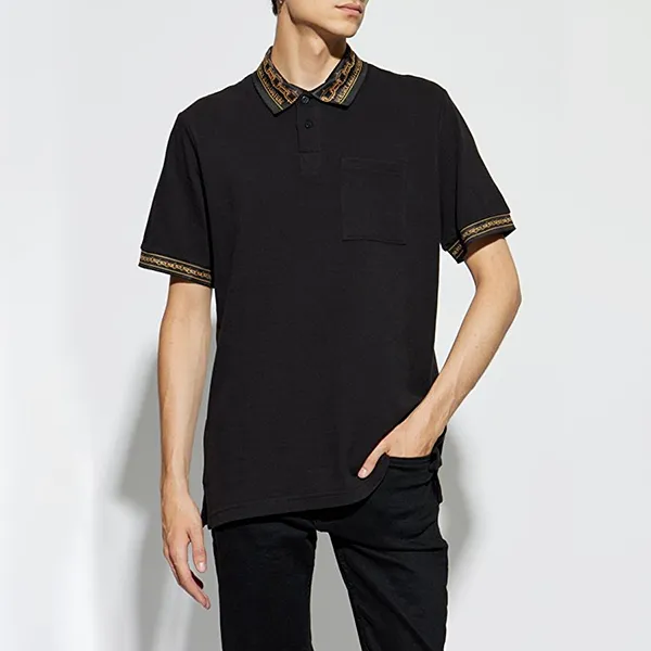 Áo Polo Nam Versace Jeans Couture Collar Chain Couture Polo Shirt 77GAGT04 CJ01T G89 Màu Đen Size M - Thời trang - Vua Hàng Hiệu