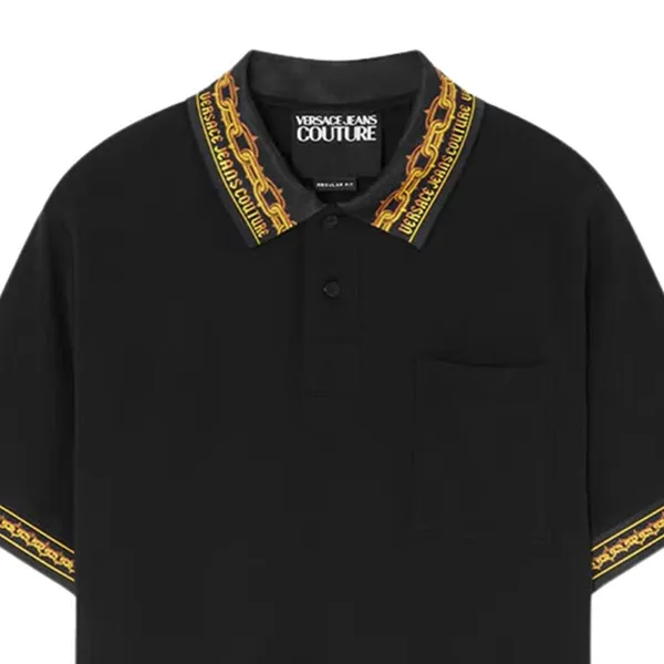 Áo Polo Nam Versace Jeans Couture Collar Chain Couture Polo Shirt 77GAGT04 CJ01T G89 Màu Đen Size M - Thời trang - Vua Hàng Hiệu