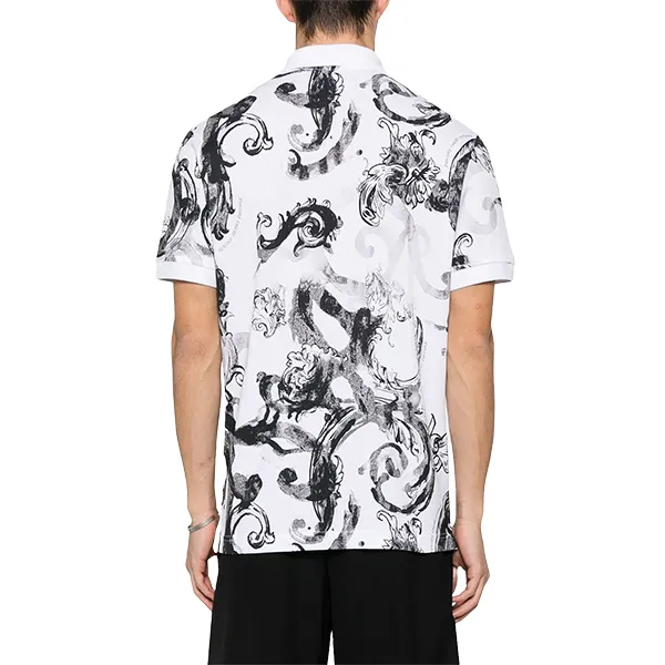 Áo Polo Nam Versace Jeans Couture Collar Polo Shirt 76GAG6S0 JS286 003 Màu Trắng Họa Tiết Size XS - Thời trang - Vua Hàng Hiệu