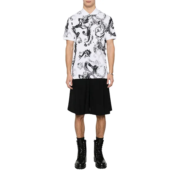 Áo Polo Nam Versace Jeans Couture Collar Polo Shirt 76GAG6S0 JS286 003 Màu Trắng Họa Tiết Size XS - Thời trang - Vua Hàng Hiệu