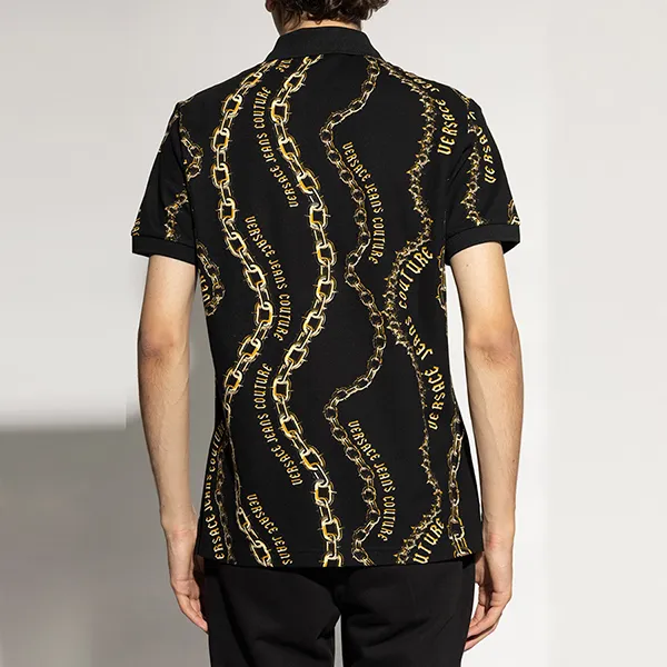 Áo Polo Nam Versace Jeans Couture Patterned Shirt 77GAG626 JS391 G89 Màu Đen Size XS
