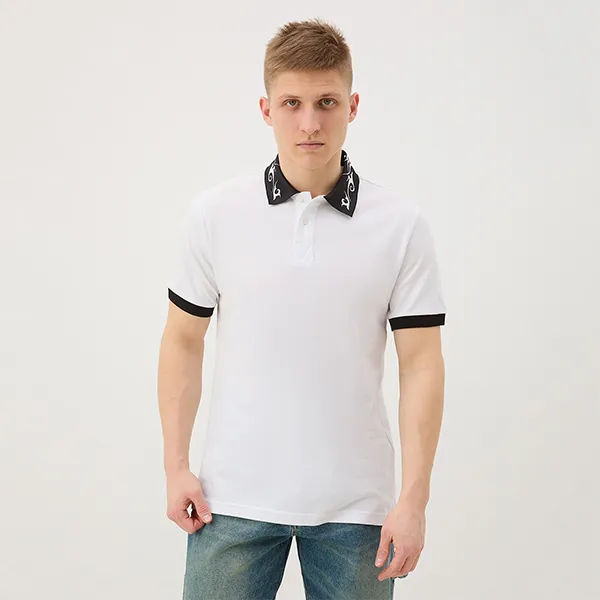 Áo Polo Nam Versace Jeans Couture Regular Fit Polo Shirt 76GAGT08 CJ01T 003 Màu Trắng Size M
