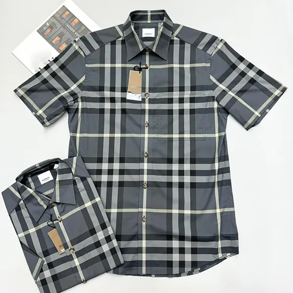Áo Sơ Mi Nam Burberry Grey With Vintage Check Printed 8084293 Màu Xám Kẻ Size M - Thời trang - Vua Hàng Hiệu