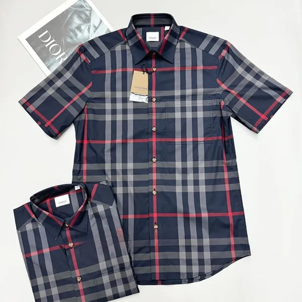 Áo Sơ Mi Nam Burberry With Vintage Navy 8084292 Màu Kẻ Xanh Navy Size XS - Thời trang - Vua Hàng Hiệu