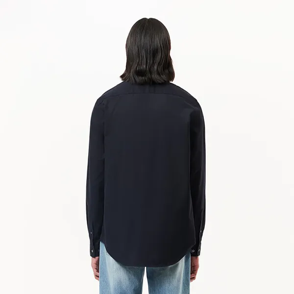 Áo Sơ Mi Nam Lacoste Men's Regular Fit Solid Cotton Shirt CH8522–HDE Màu Xanh Đen Size 38