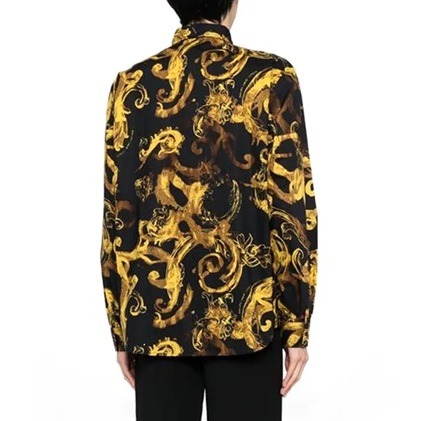 Áo Sơ Mi Nam Versace Jeans Couture Baroque Print Regular Shirt 76GAL2R1 NS408 G89 Màu Đen Vàng Size 44