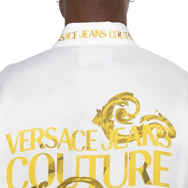 Áo Sơ Mi Nam Versace Jeans Couture Print Shirt 76GAL2RW NS410 G03 Màu Trắng Vàng Size 44