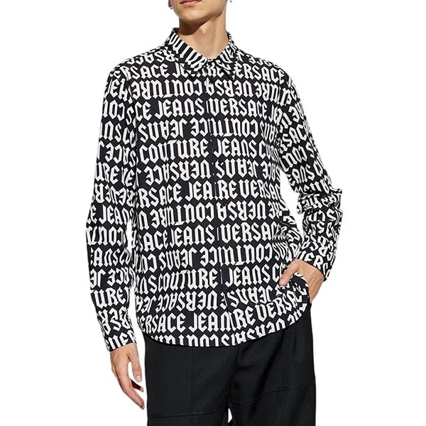 Áo Sơ Mi Nam Versace Jeans Couture Regular Fit 77GAL2R0 NS469 L01 Màu Đen Trắng Size 48 - Thời trang - Vua Hàng Hiệu