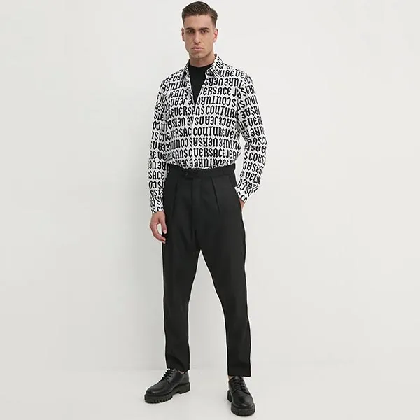 Áo Sơ Mi Nam Versace Jeans Couture Regular Fit 77GAL2R0 NS469 L02 Màu Đen Trắng Size 44 - Thời trang - Vua Hàng Hiệu